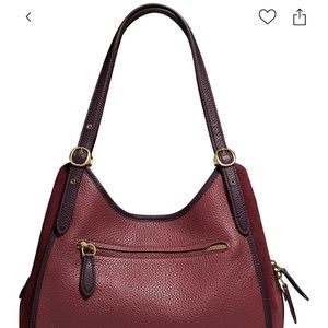 Like brand new. Coach Lori mixed leather shoulder bag, leather/suede, wine